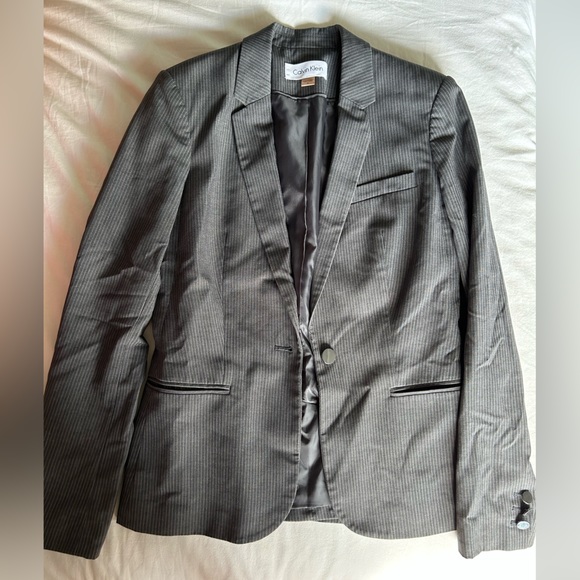 Calvin Klein grey striped blazer - Picture 6 of 6